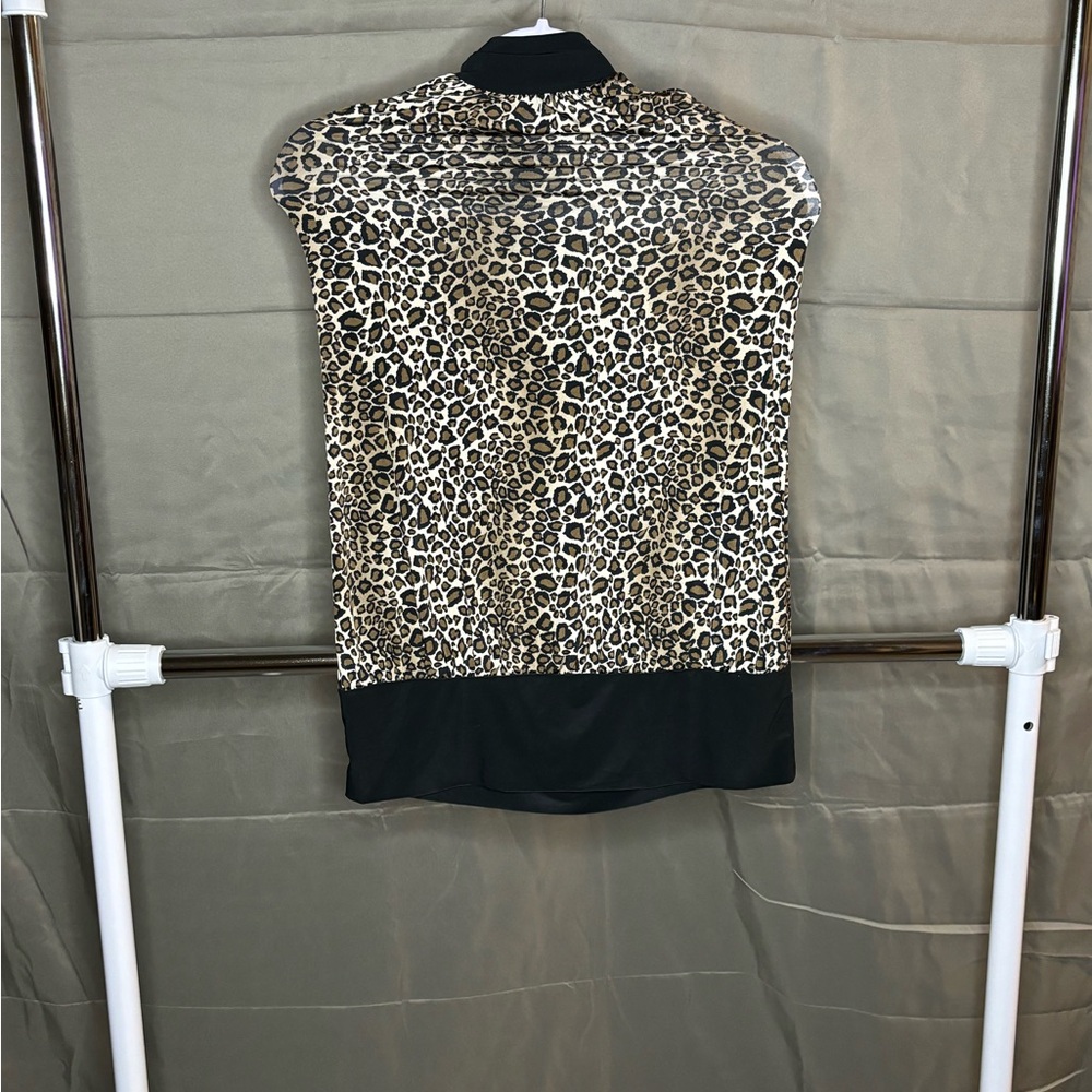 Leopard Print Sleeveless Blouse